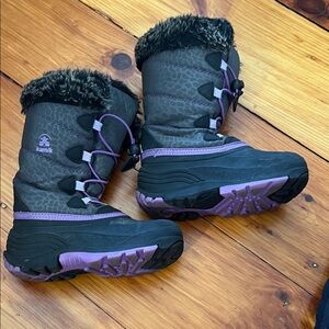 Kamik Kids Gray and Purple Insulated Winter Boots